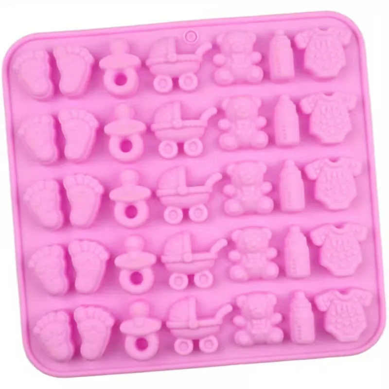 Molde de silicona tema bebé para velas, 35 cavidades